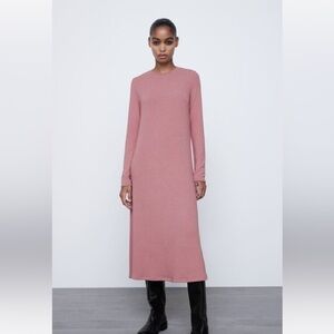 Zara knit pink midi dress